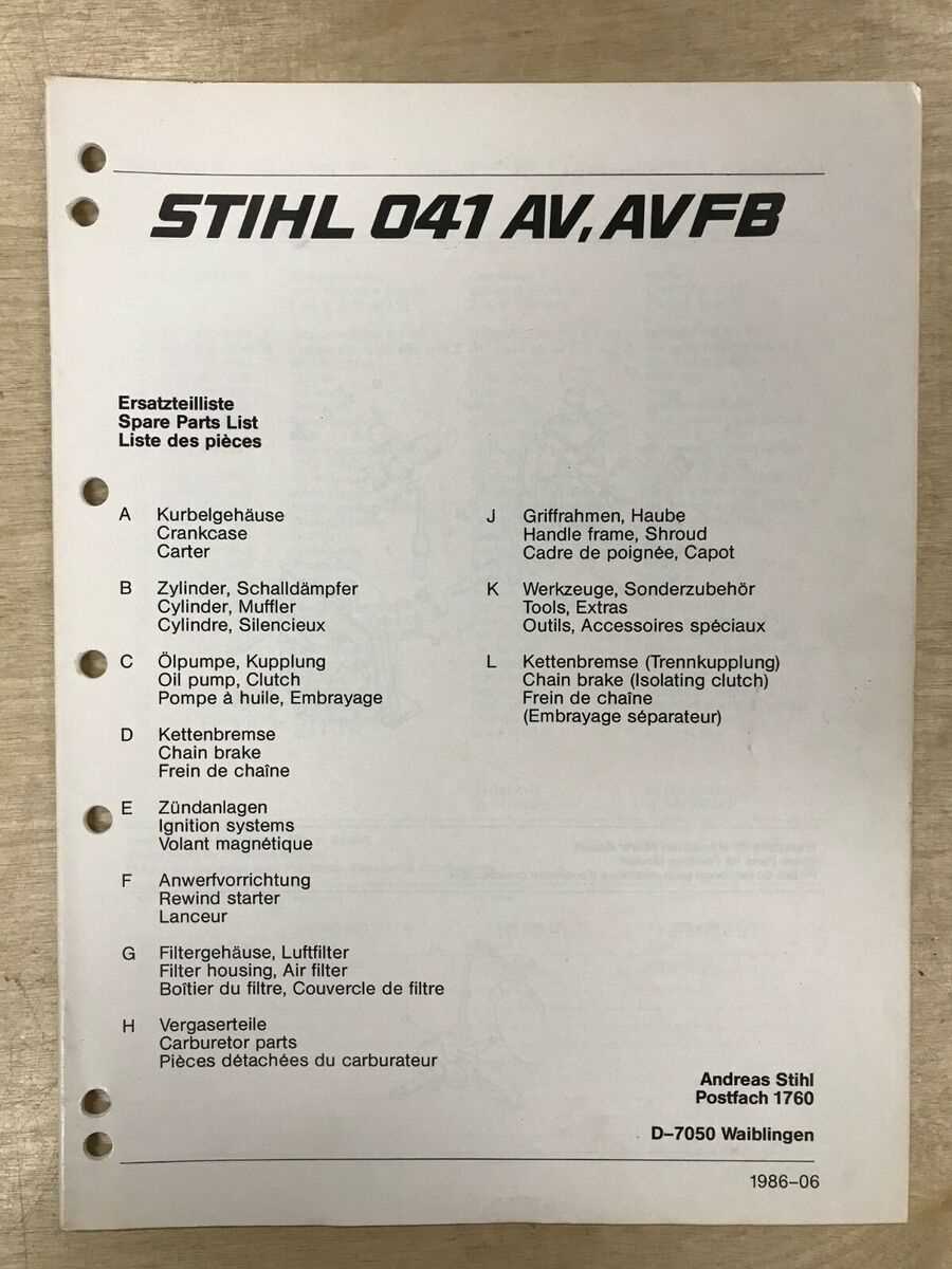 stihl 045 parts diagram