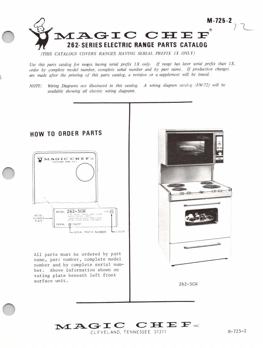 electric range parts diagram