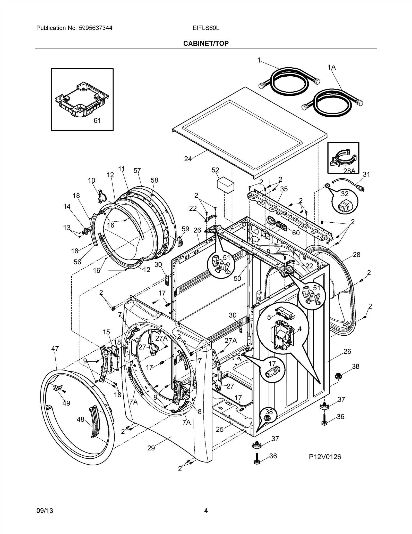 electrolux washing machine parts diagram