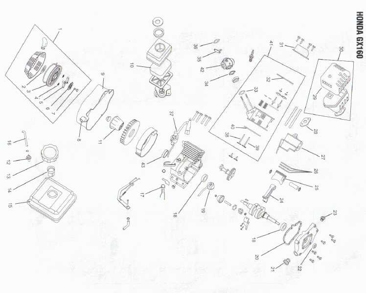 honda gx160 engine parts diagram