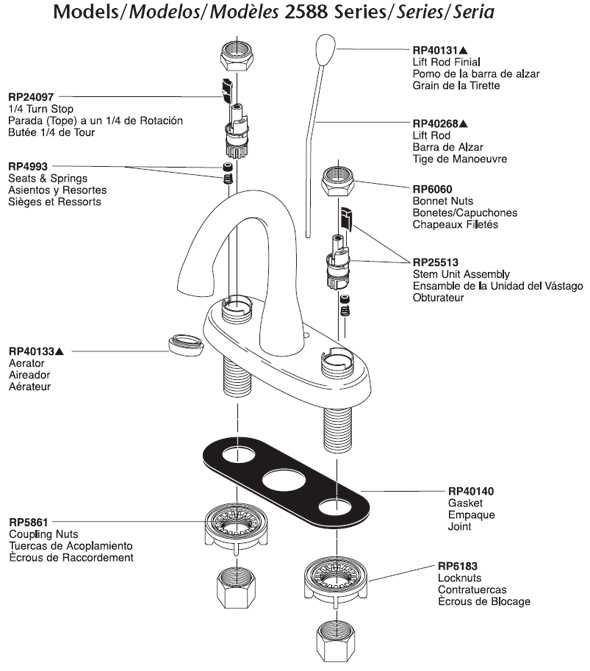 encore faucet parts diagram