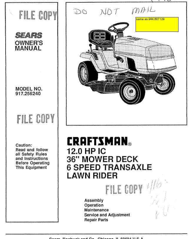 yard machine riding mower parts diagram