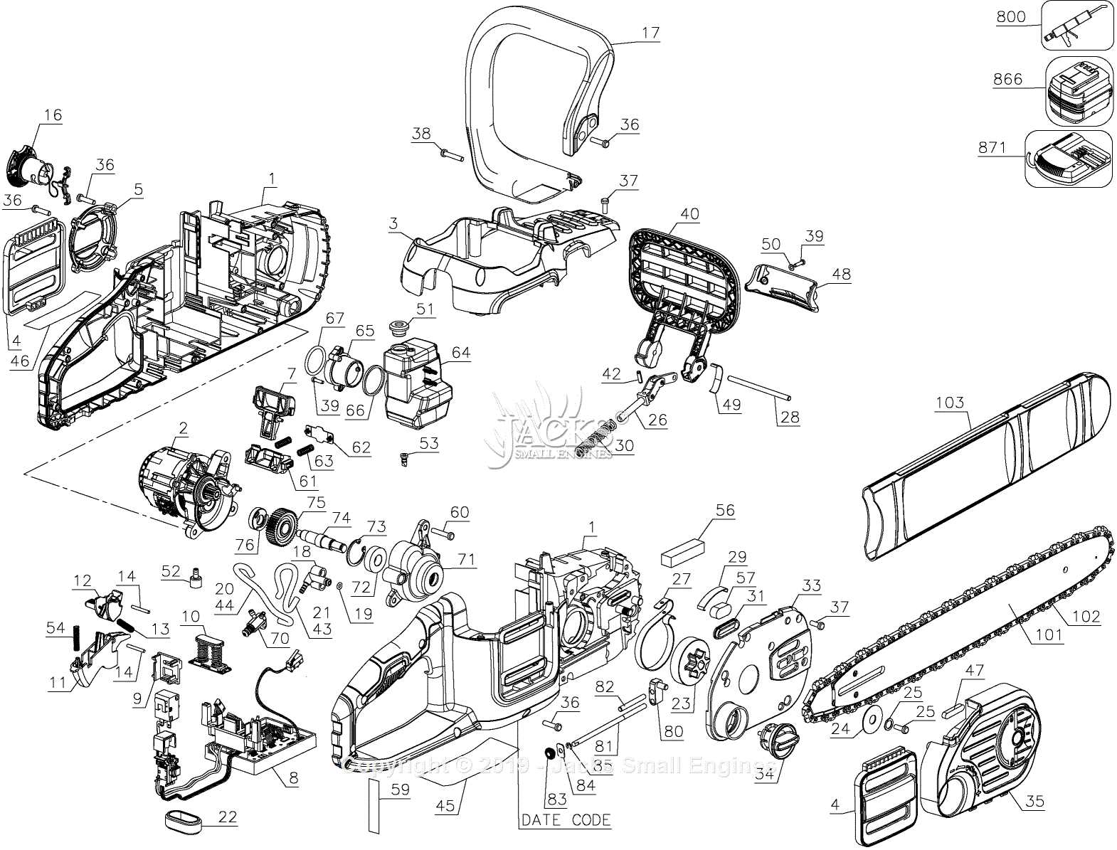 chainsaw part diagram