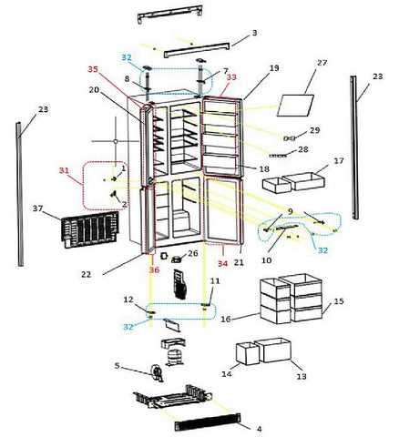 mini fridge parts diagram