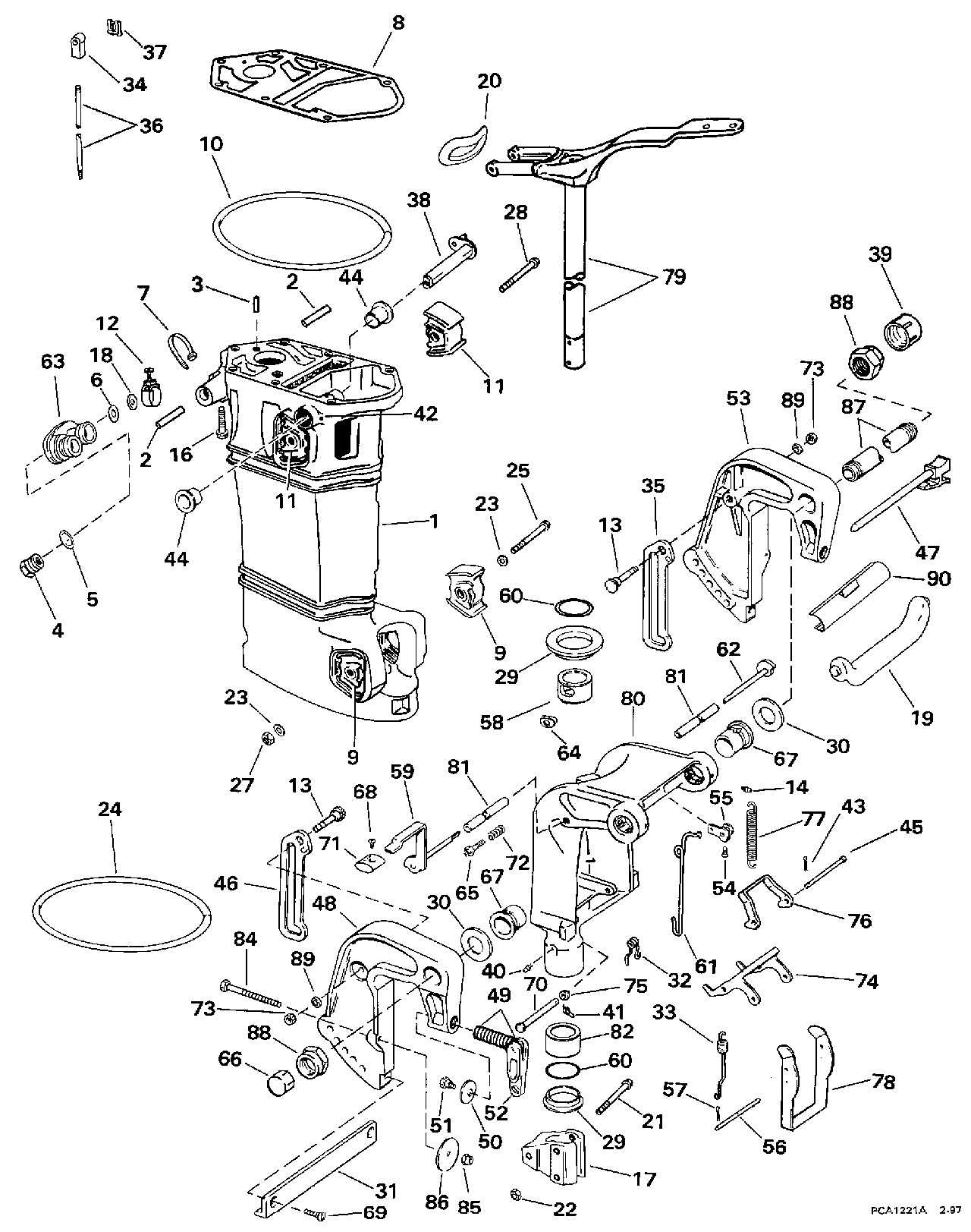 evinrude motor parts diagram