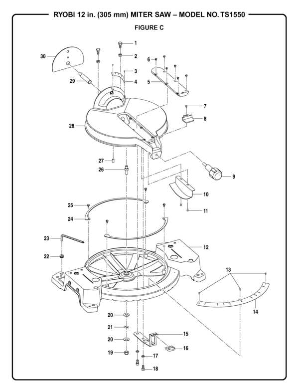 craftsman miter saw parts diagram