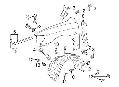 exterior toyota camry body parts diagram