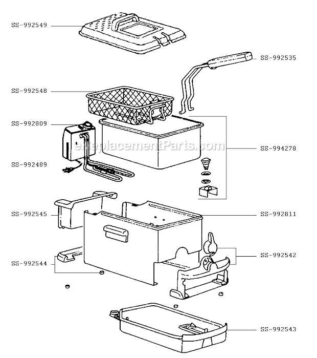 diagram deep fryer parts