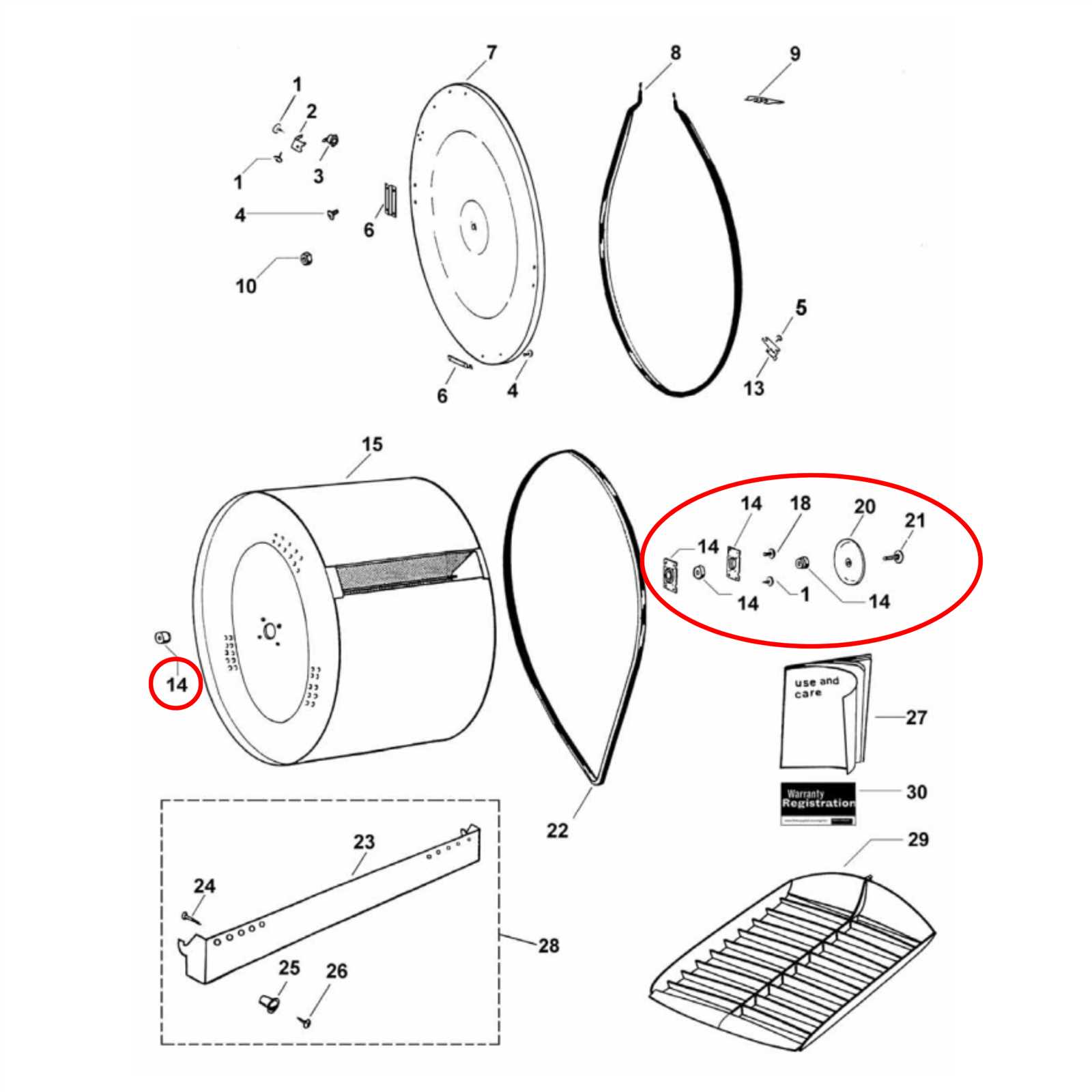 fisher & paykel dryer parts diagram