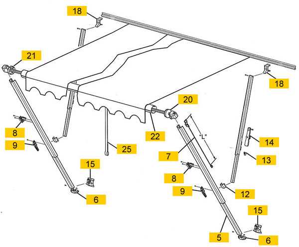 dometic power awning parts diagram