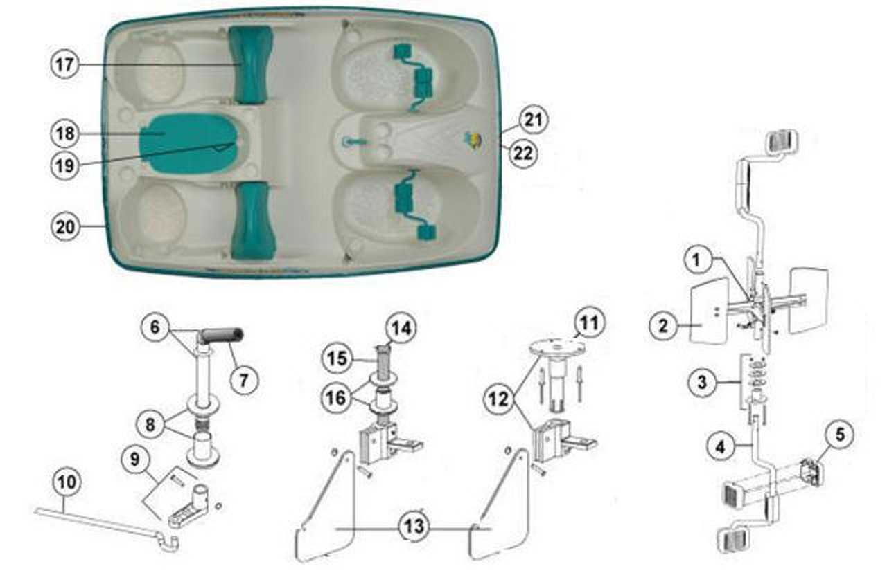 pelican pedal boat parts diagram