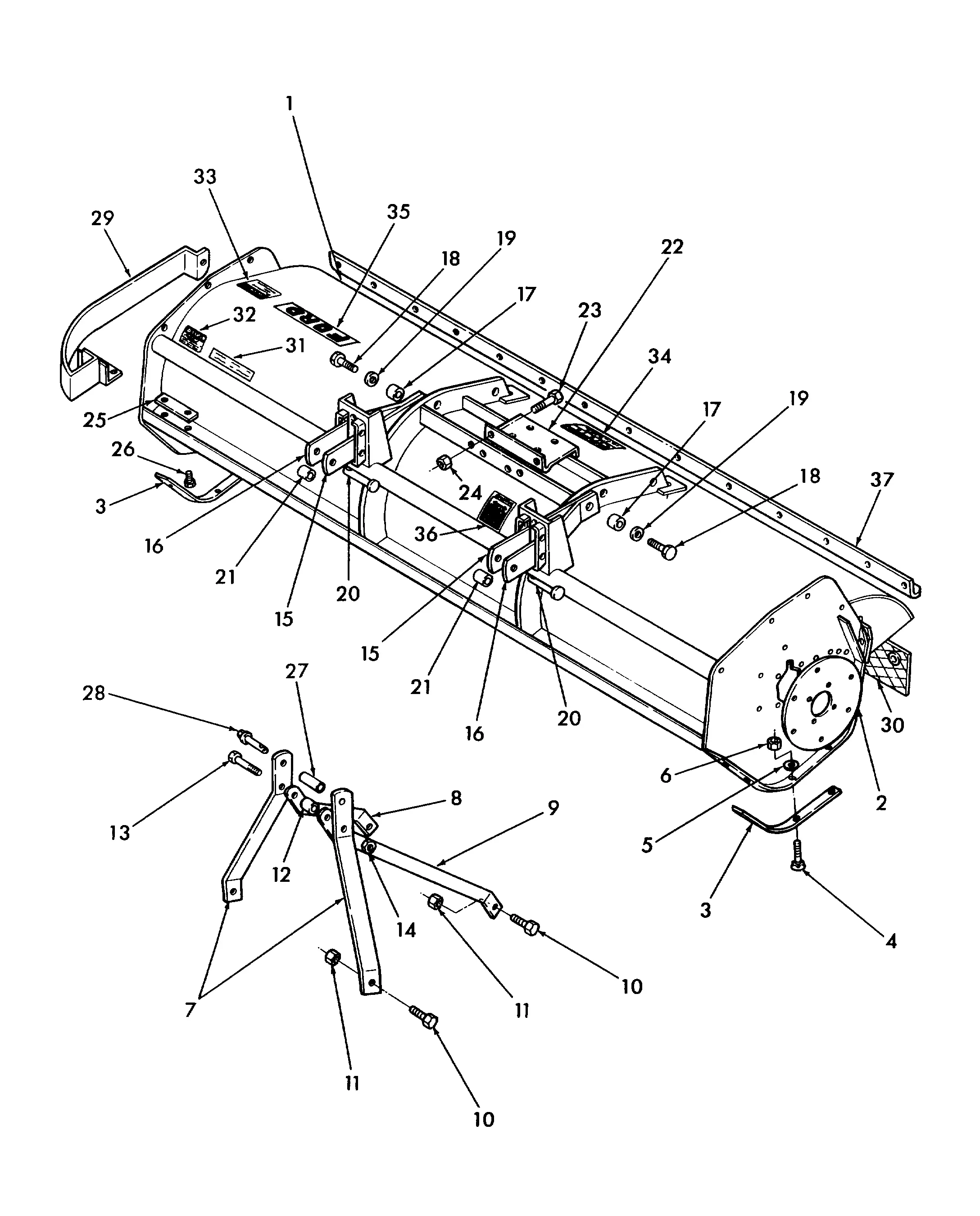 flail mower parts diagram