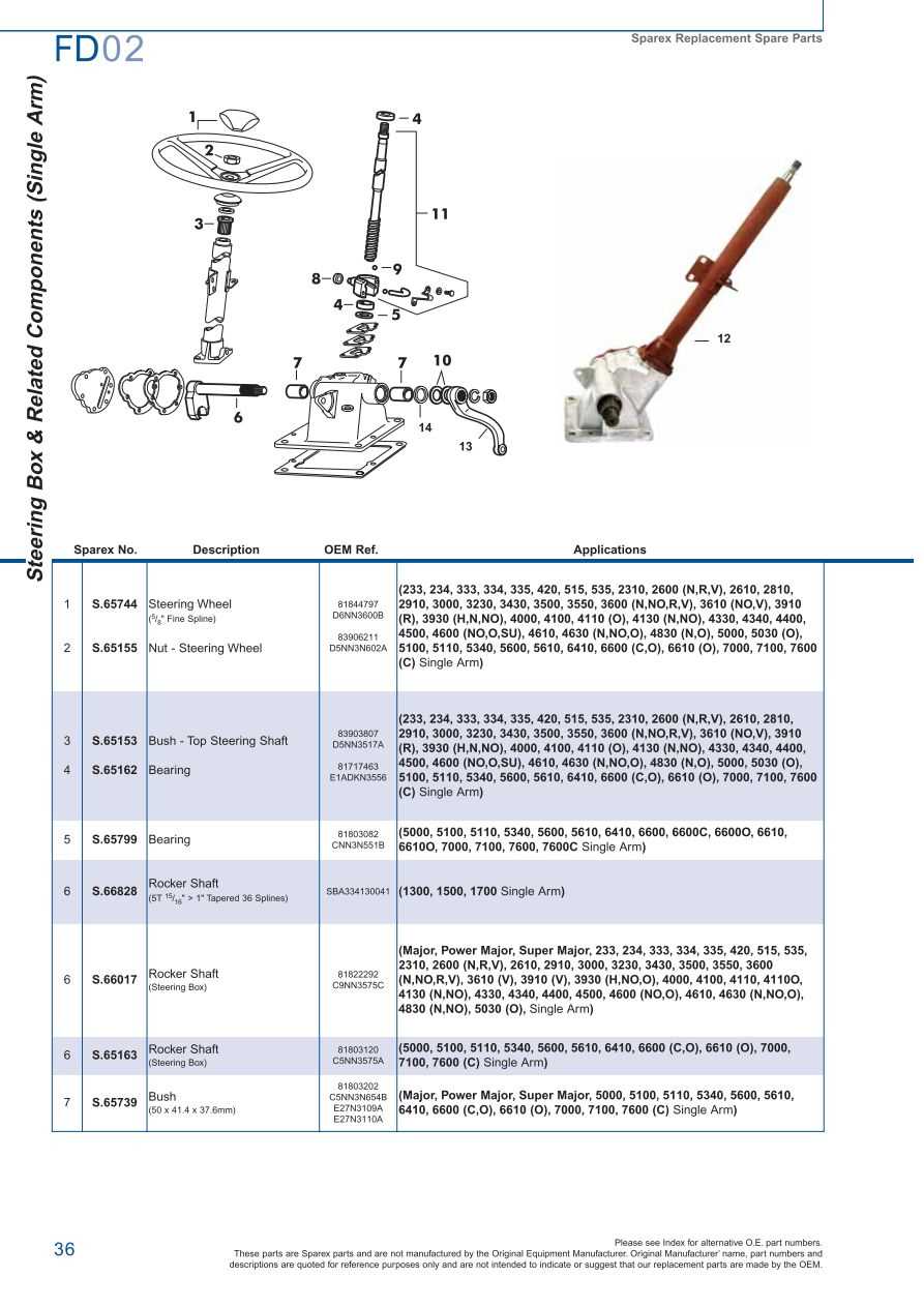 ford 3000 power steering parts diagram