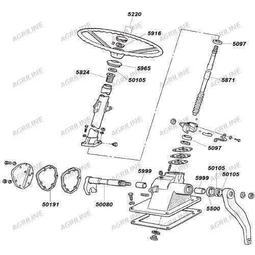 ford 3000 steering parts diagram