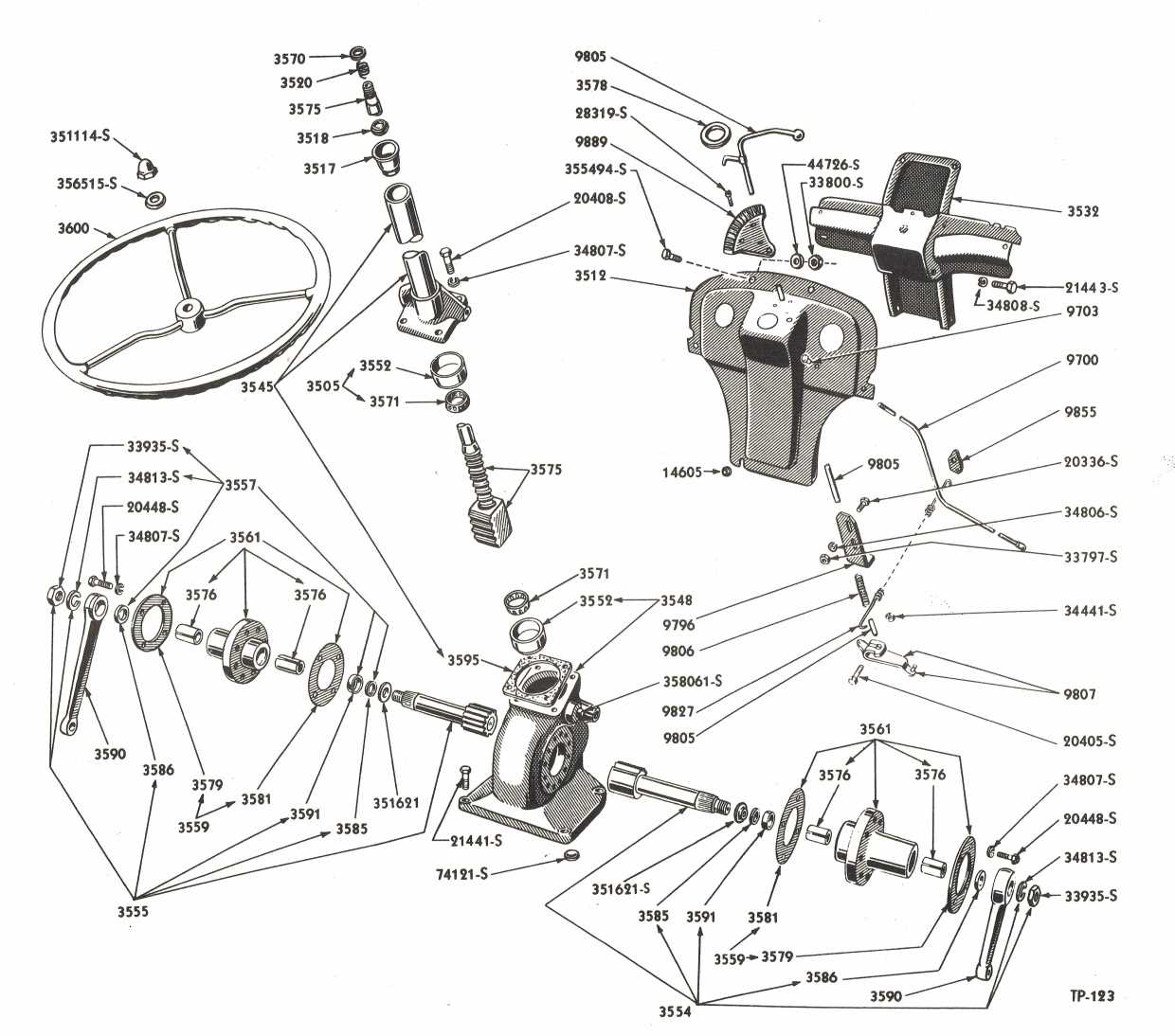 ford 5000 steering parts diagram