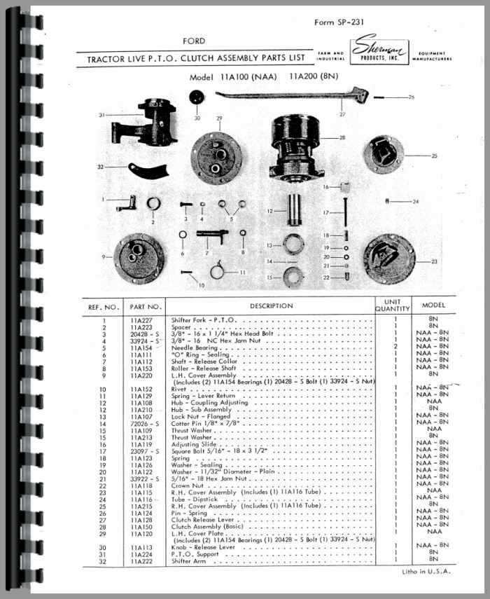 ford 9n parts diagram