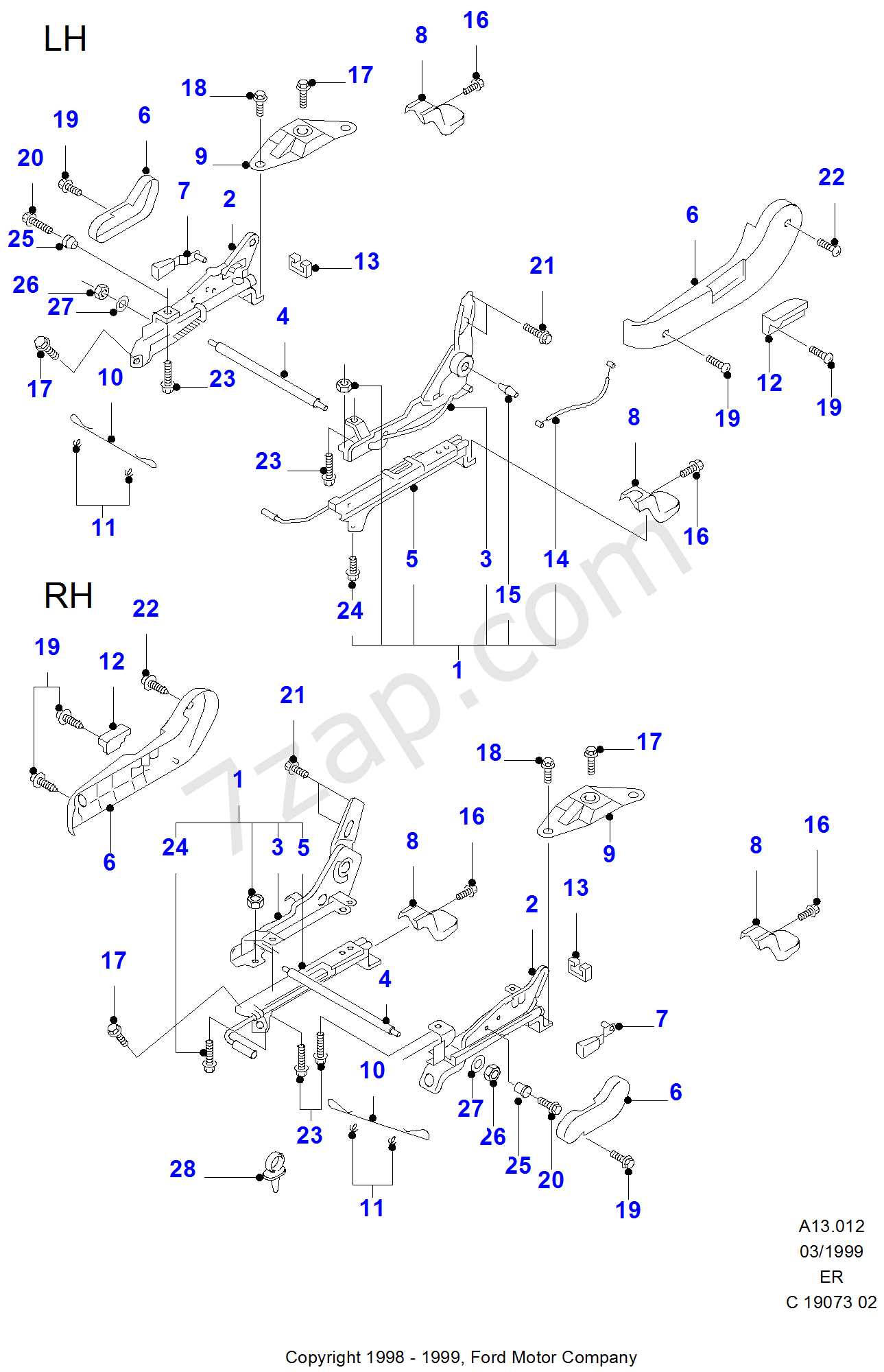 ford ranger front end parts diagram