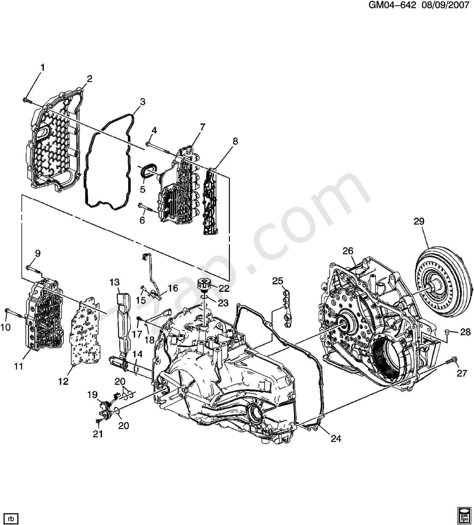 automatic transmission parts diagram