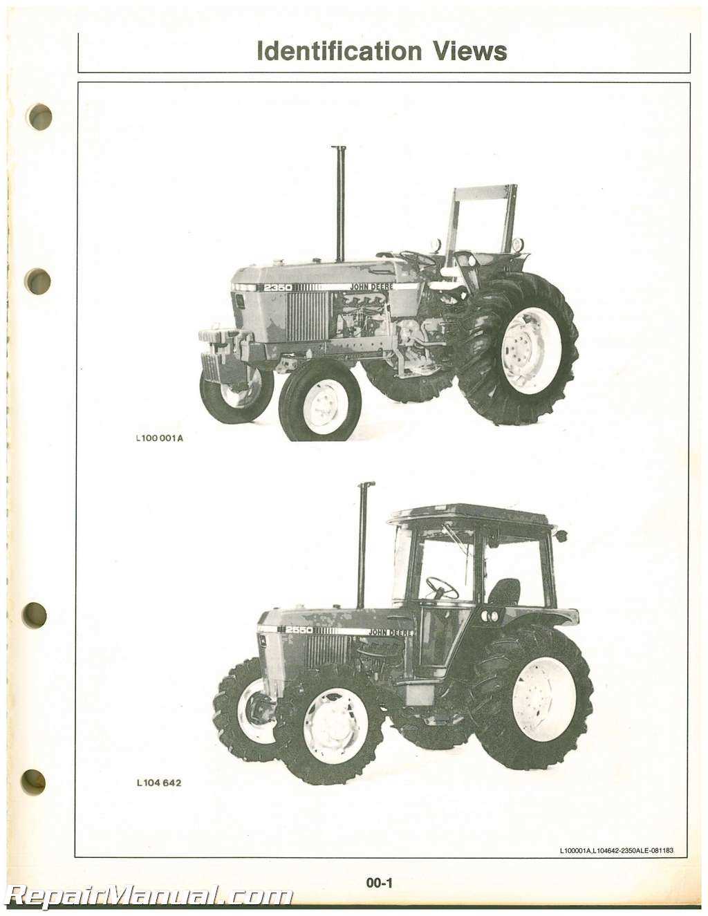 john deere 2550 parts diagram