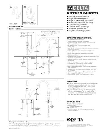 delta kitchen pull out faucet parts diagram