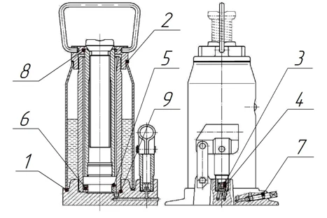 hydraulic bottle jack parts diagram