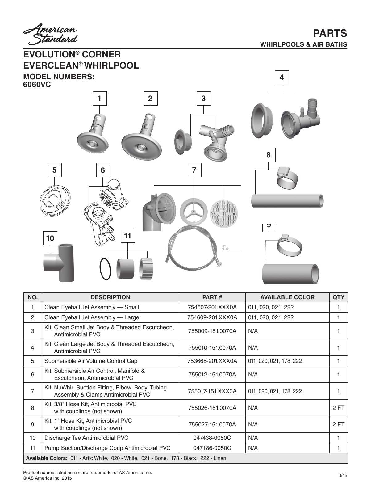 american standard whirlpool tub parts diagram