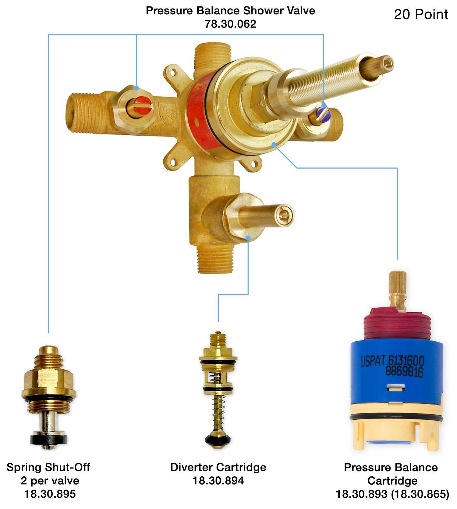 shower valve parts diagram