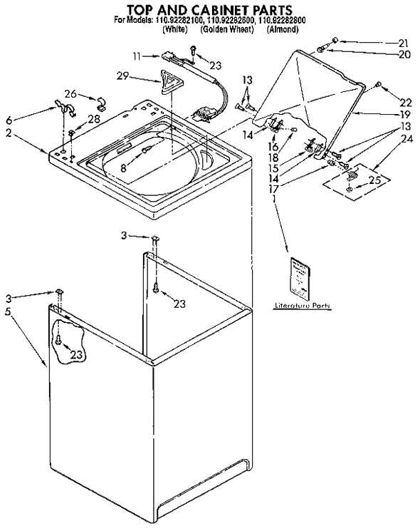 kenmore series 100 washer parts diagram