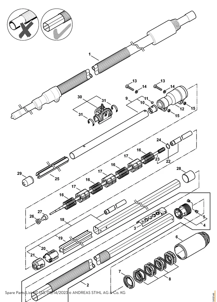 stihl ht 133 pole saw parts diagram