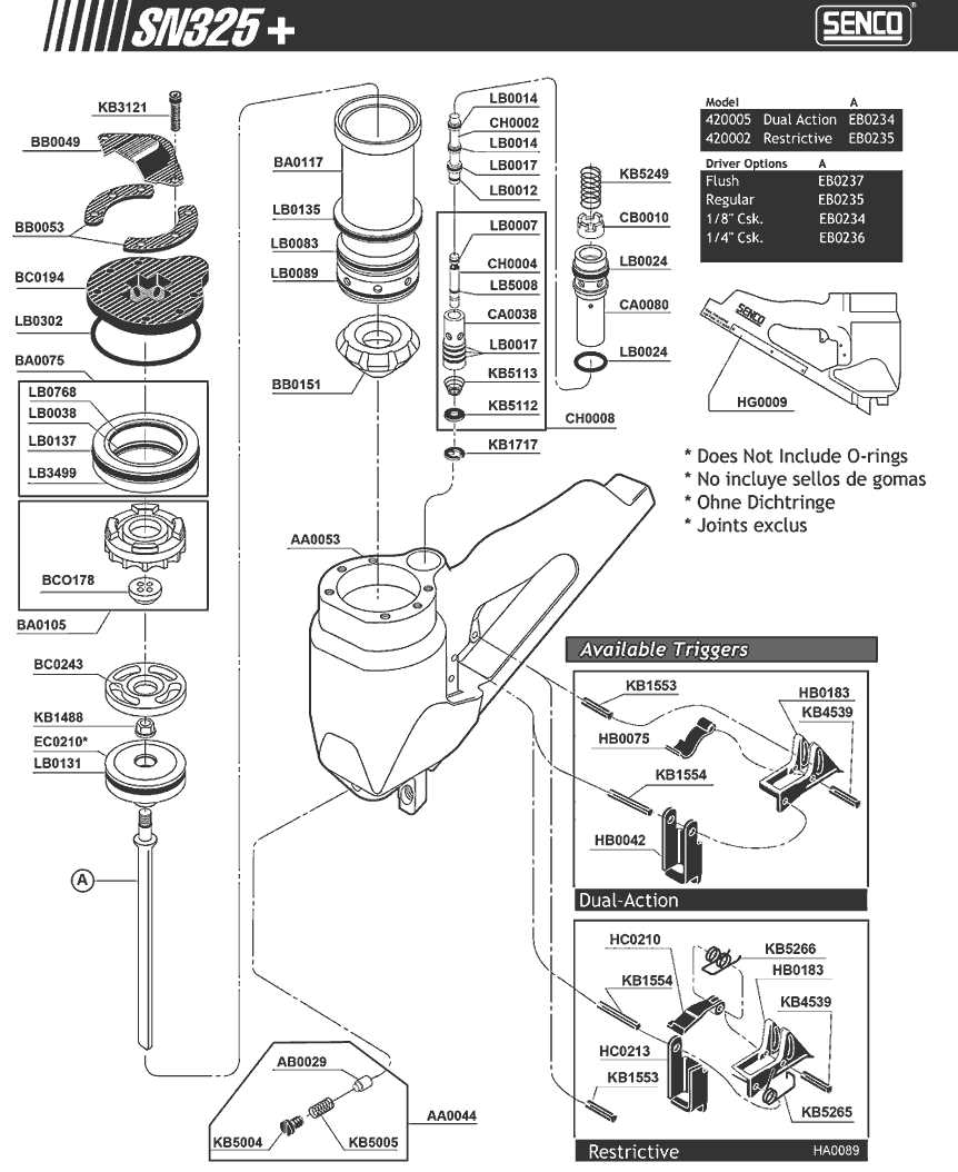 sn325 parts diagram