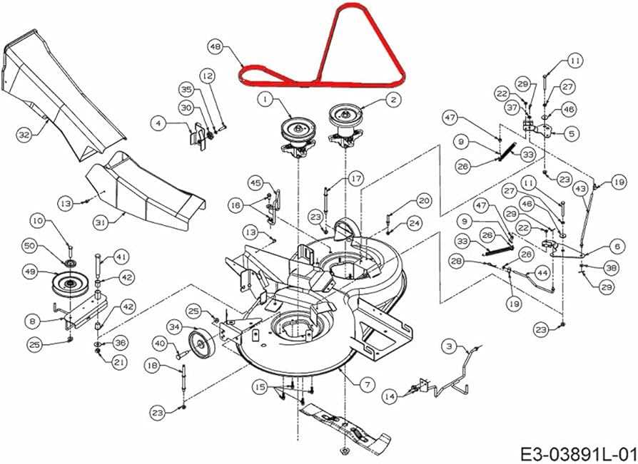 cub cadet mower deck parts diagram