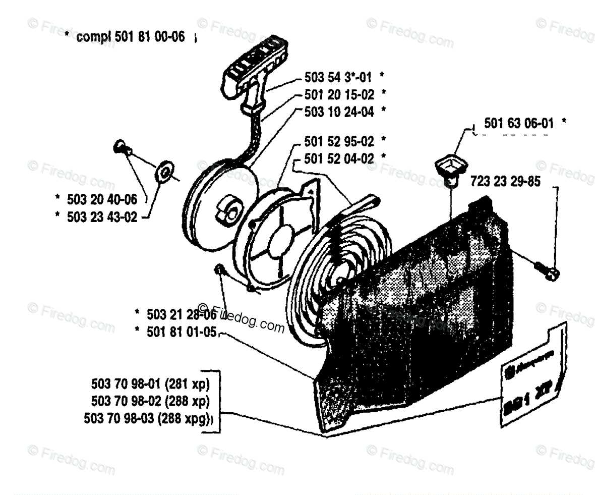 husqvarna 288 parts diagram