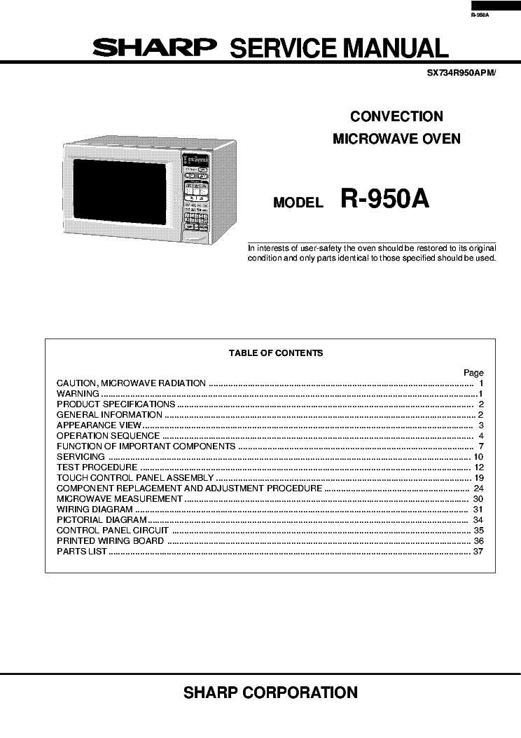 sharp microwave parts diagram