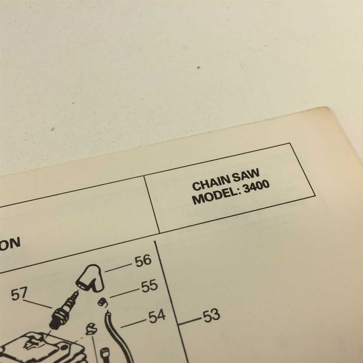 poulan 3400 chainsaw parts diagram