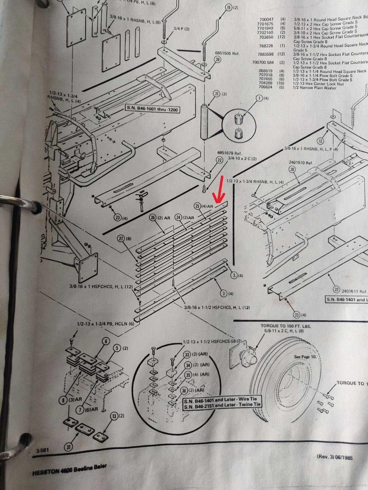 hesston 4600 baler parts diagram