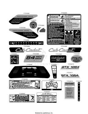 cub cadet gtx 1054 parts diagram