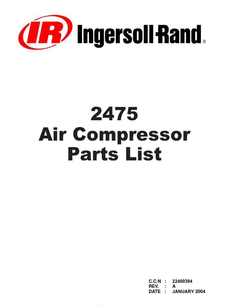 ingersoll rand air compressor parts diagram