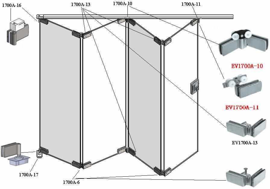 bi fold door parts diagram