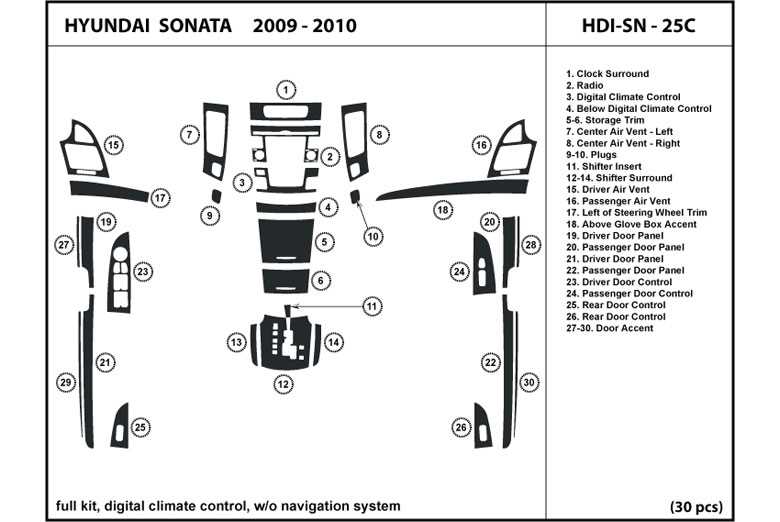 2009 hyundai sonata parts diagram