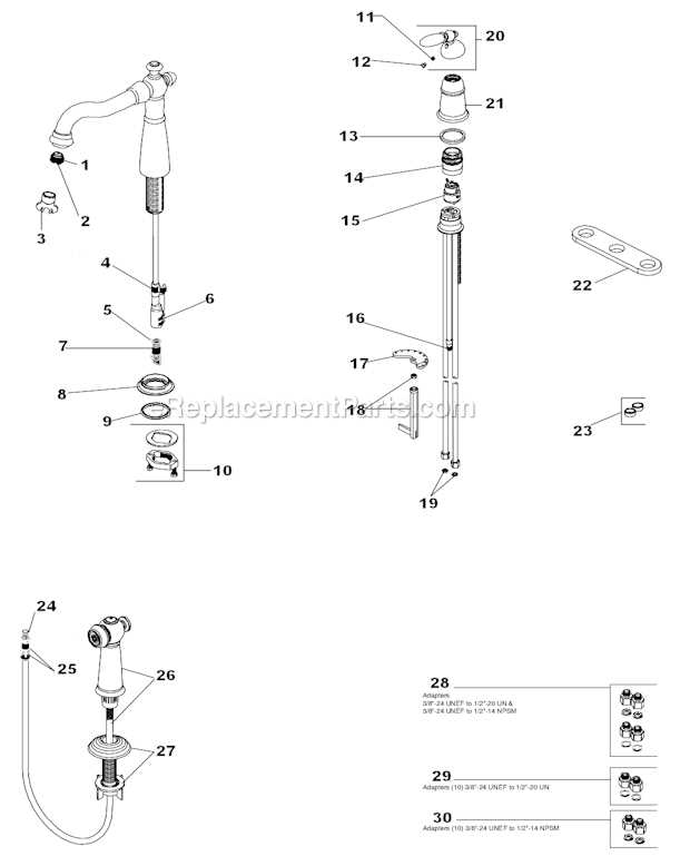 delta victorian kitchen faucet parts diagram