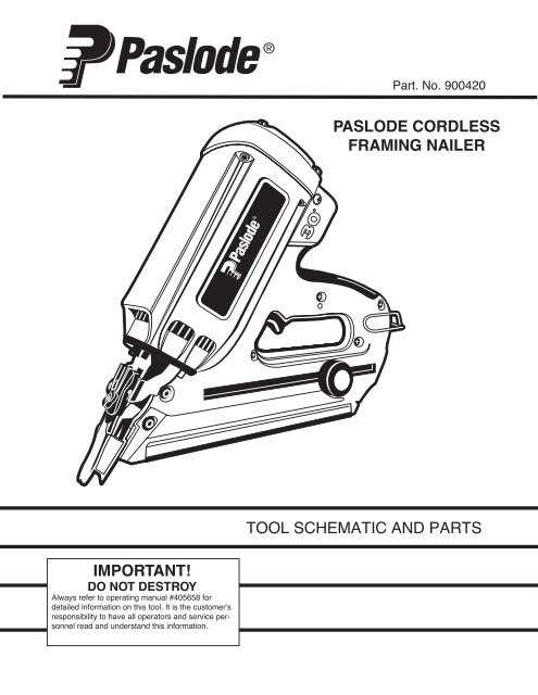 paslode framing gun parts diagram