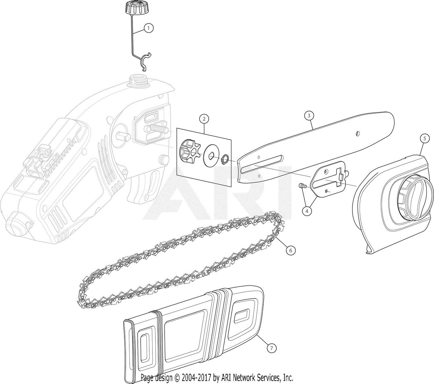 electric chainsaw parts diagram