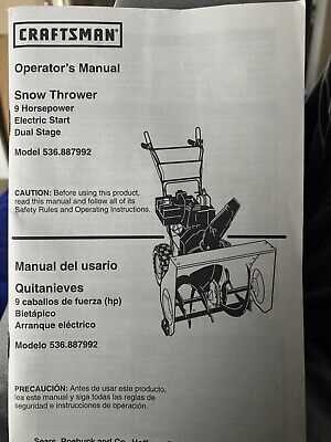 sears snowblower parts diagram