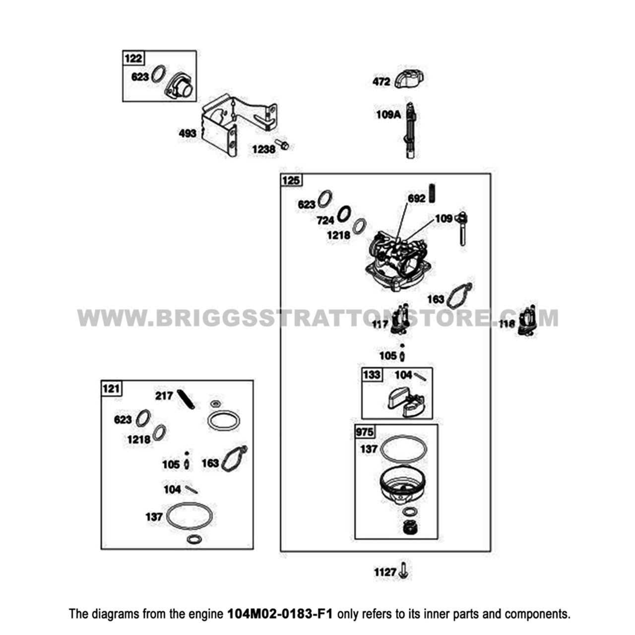 briggs and stratton exi 625 parts diagram