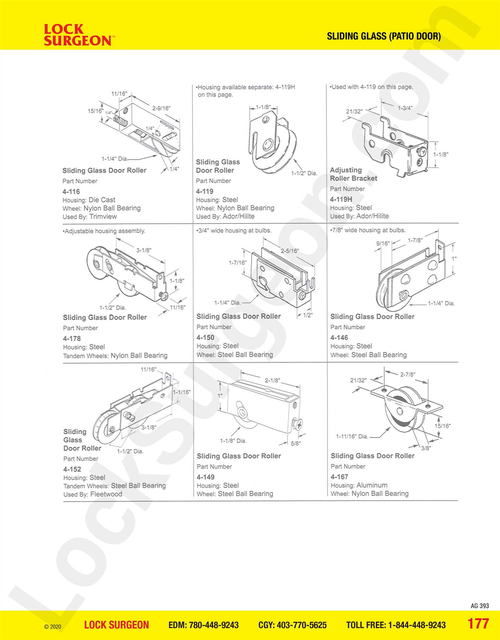 patio door parts diagram