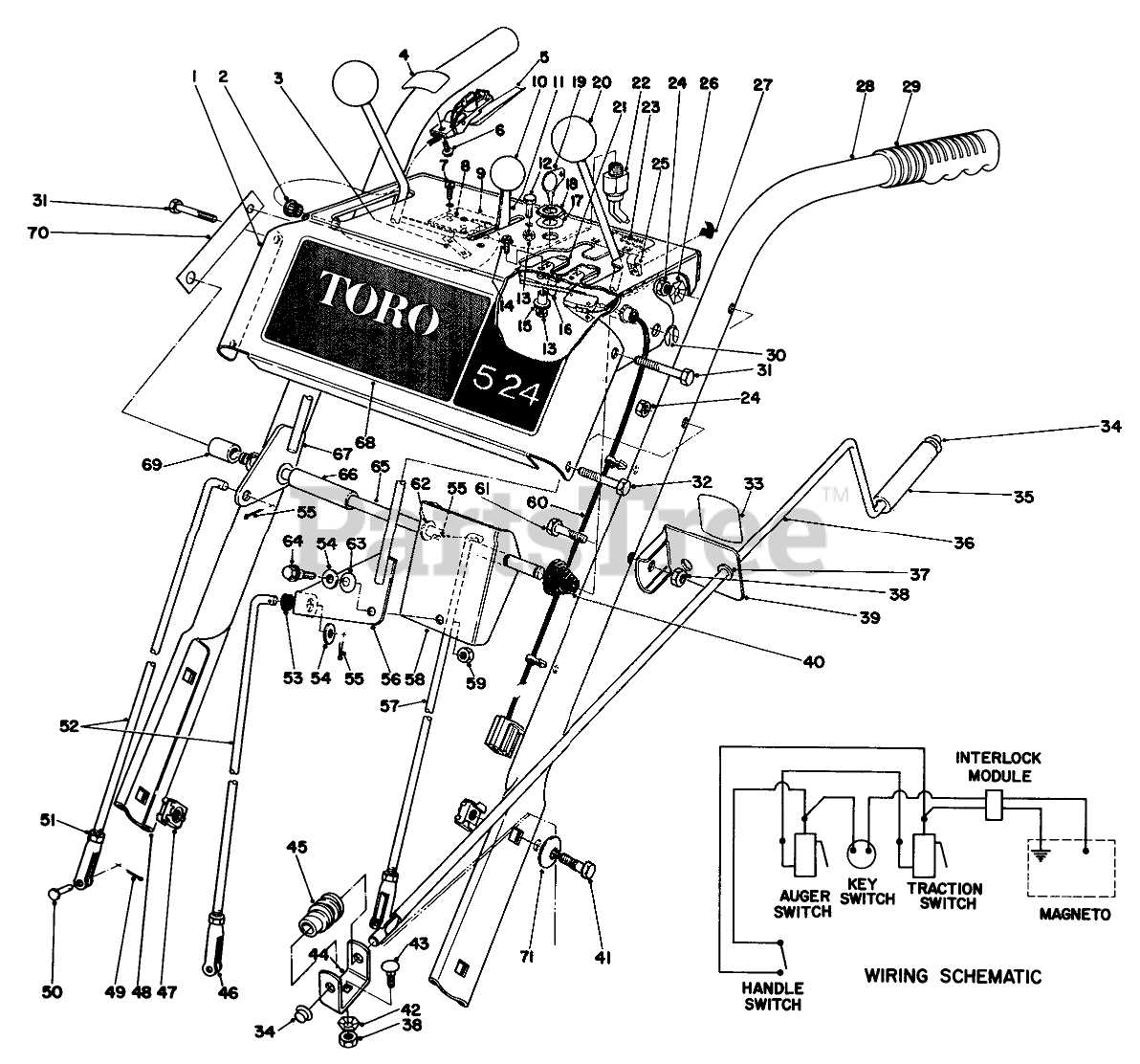 toro 524 parts diagram