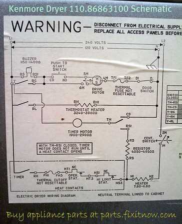 kenmore dryer parts diagram