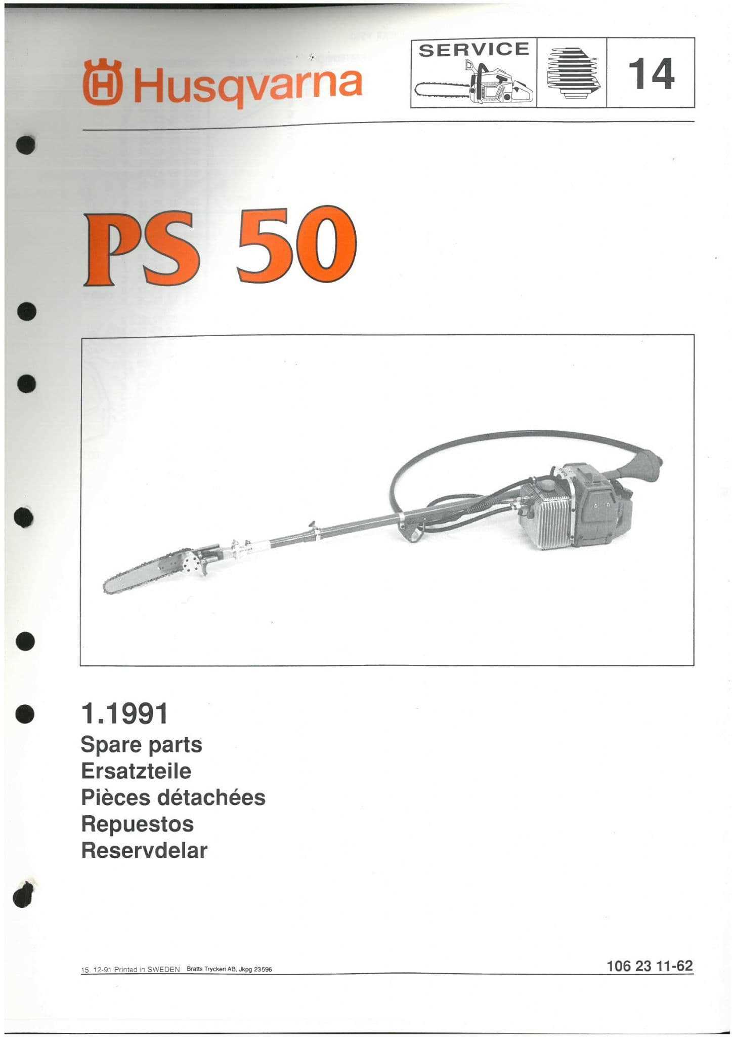 husqvarna pole saw parts diagram