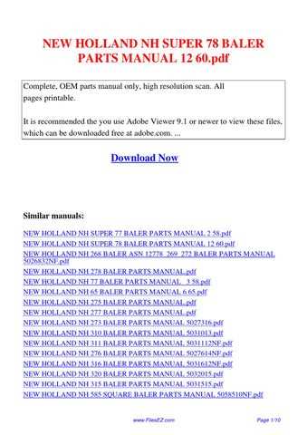 new holland 1411 parts diagram