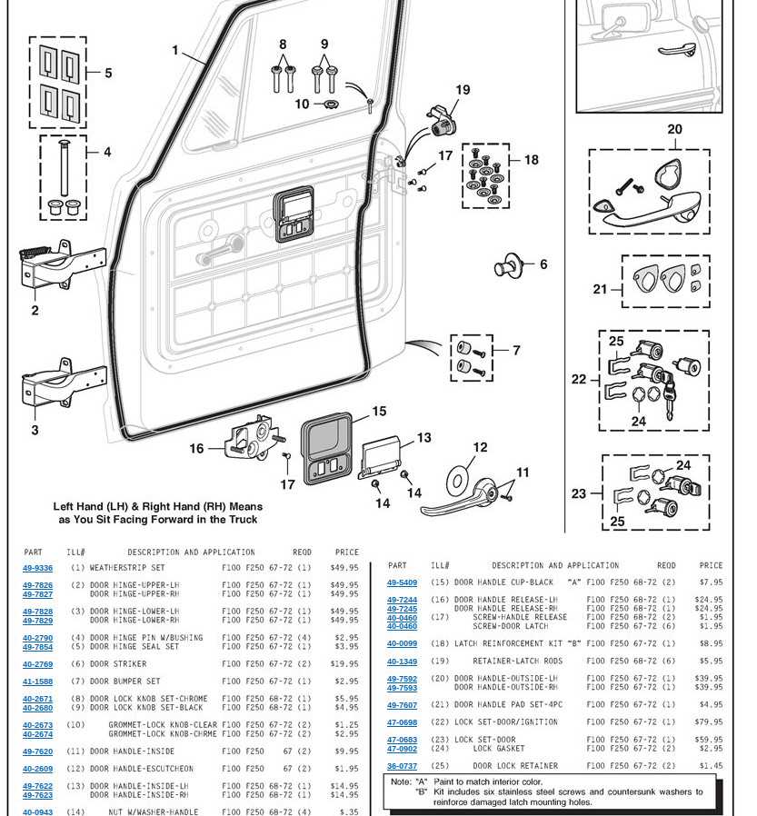 chevy silverado door parts diagram